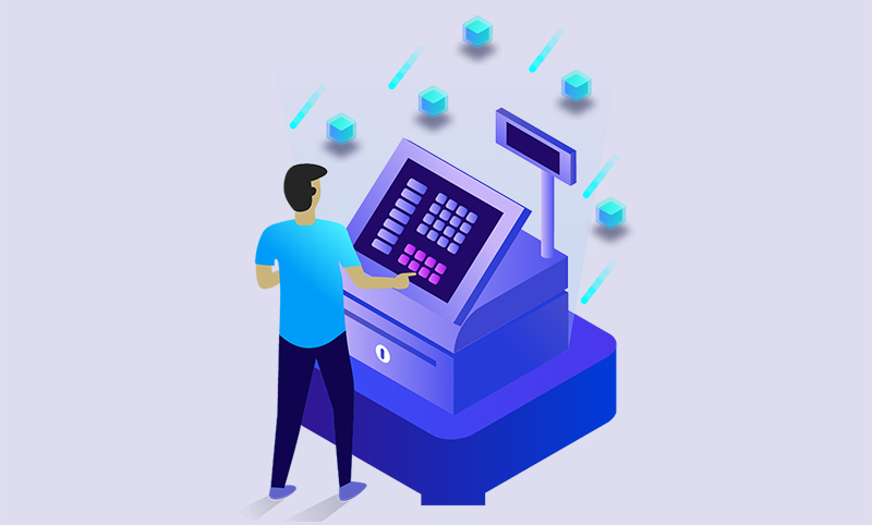 千庫網_收銀機，一個男人按付錢柜臺，付錢，紫色_元素編號11739318.jpg